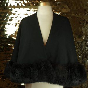 Black Fur Trimmed Cape